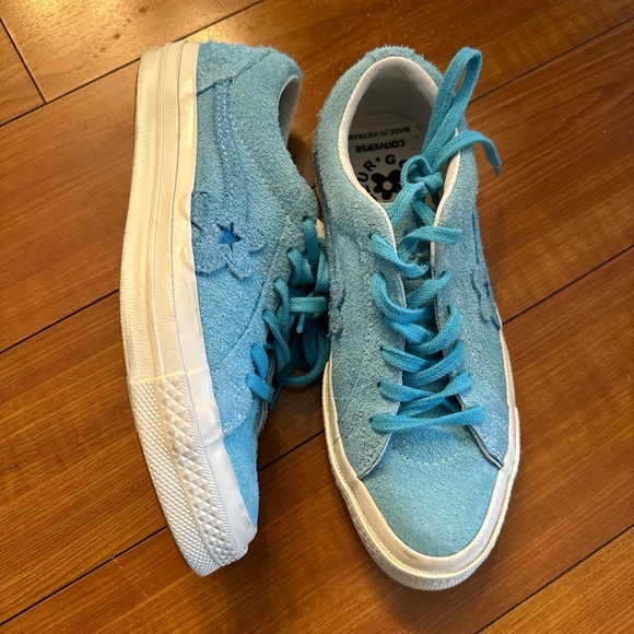 golf le fleur converse blue on blue. also comes with orange laces. women’s 6 - Picture 2 of 4